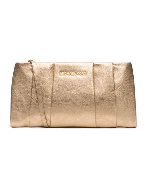 michael kors daria clutch gold|michael kors studded clutch.